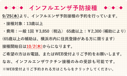 インフルエンザ予防接種