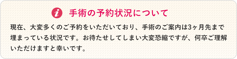 手術の予約状況について